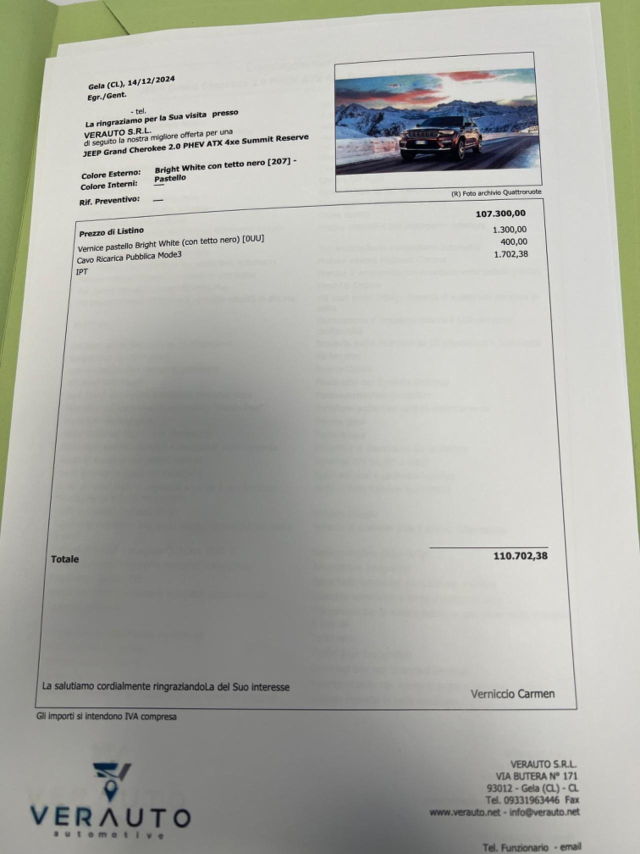 Jeep Grand Cherokee 2.0 phev Summit Reserve 4xe super sconto €25.000