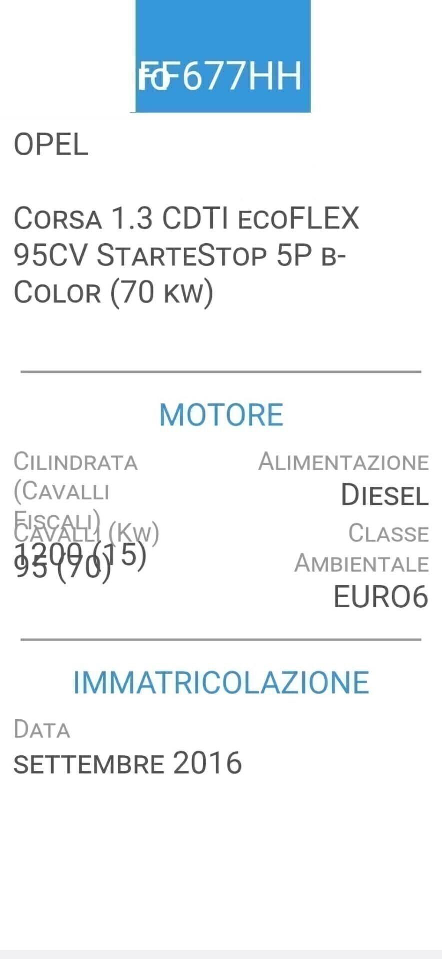 OPEL CORSA 1,3 CDTI-EURO 6-UNICA PROP-3 REVISIONI