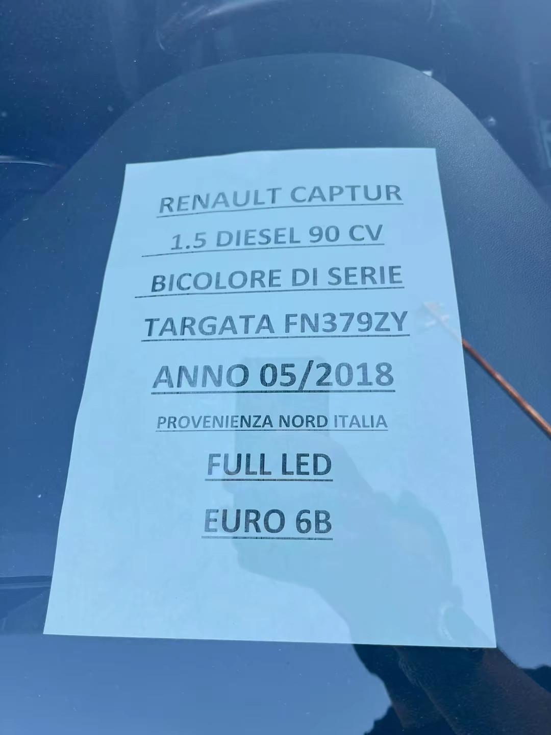 Renault Captur 1.5 diesel 90 cv full led tagliandi renault