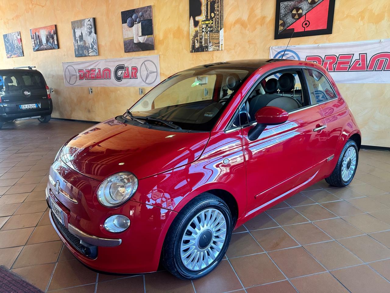 Fiat 500 1.2 Lounge tetto panoramico rossa 93.000km