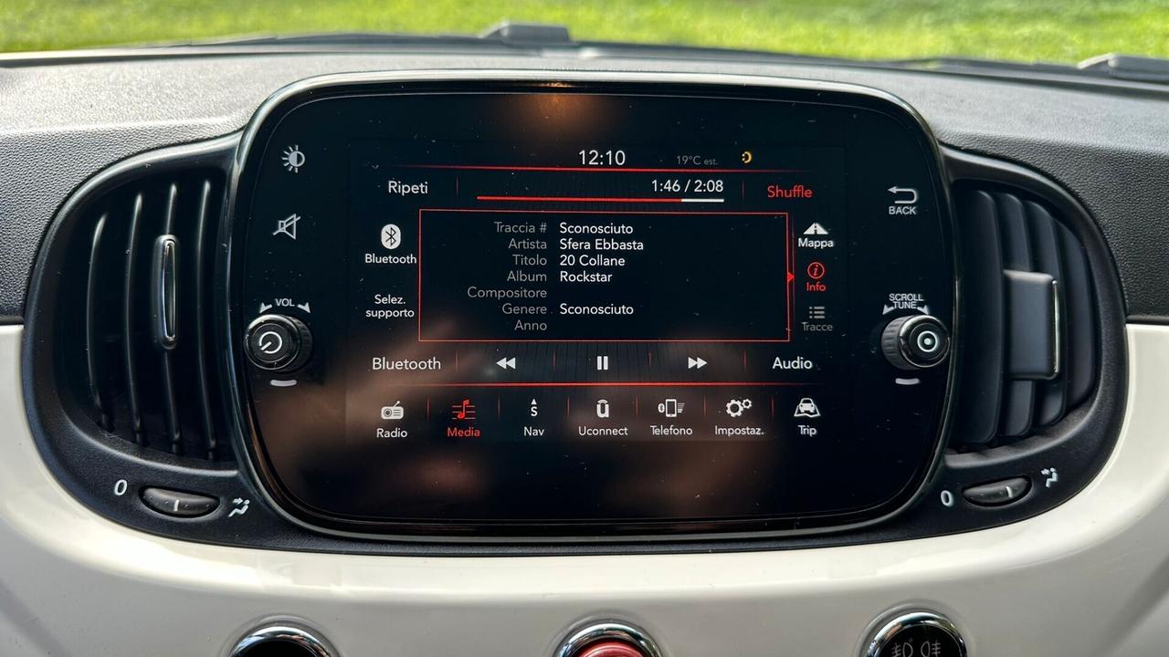 Fiat 500 0.9 TwinAir Turbo 85 CV Lounge NEOP 2019 PERFETTA leggi testo