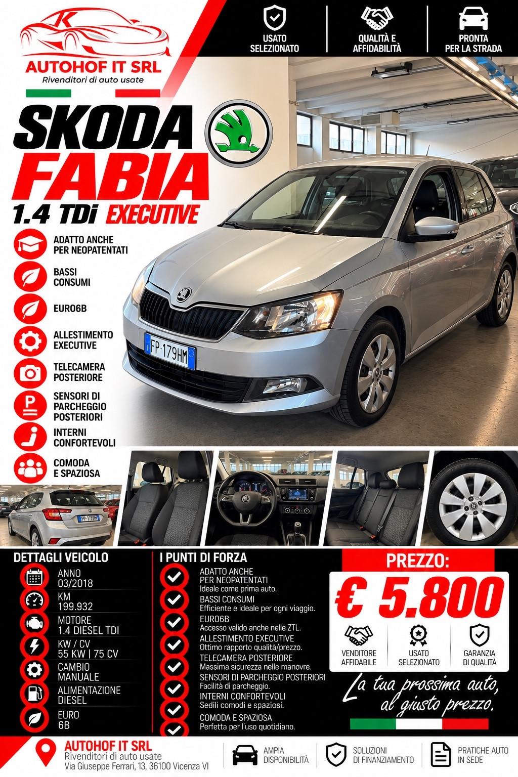 Skoda Fabia 1.4 TDI 75Cv |OK NEOPATENTATI |