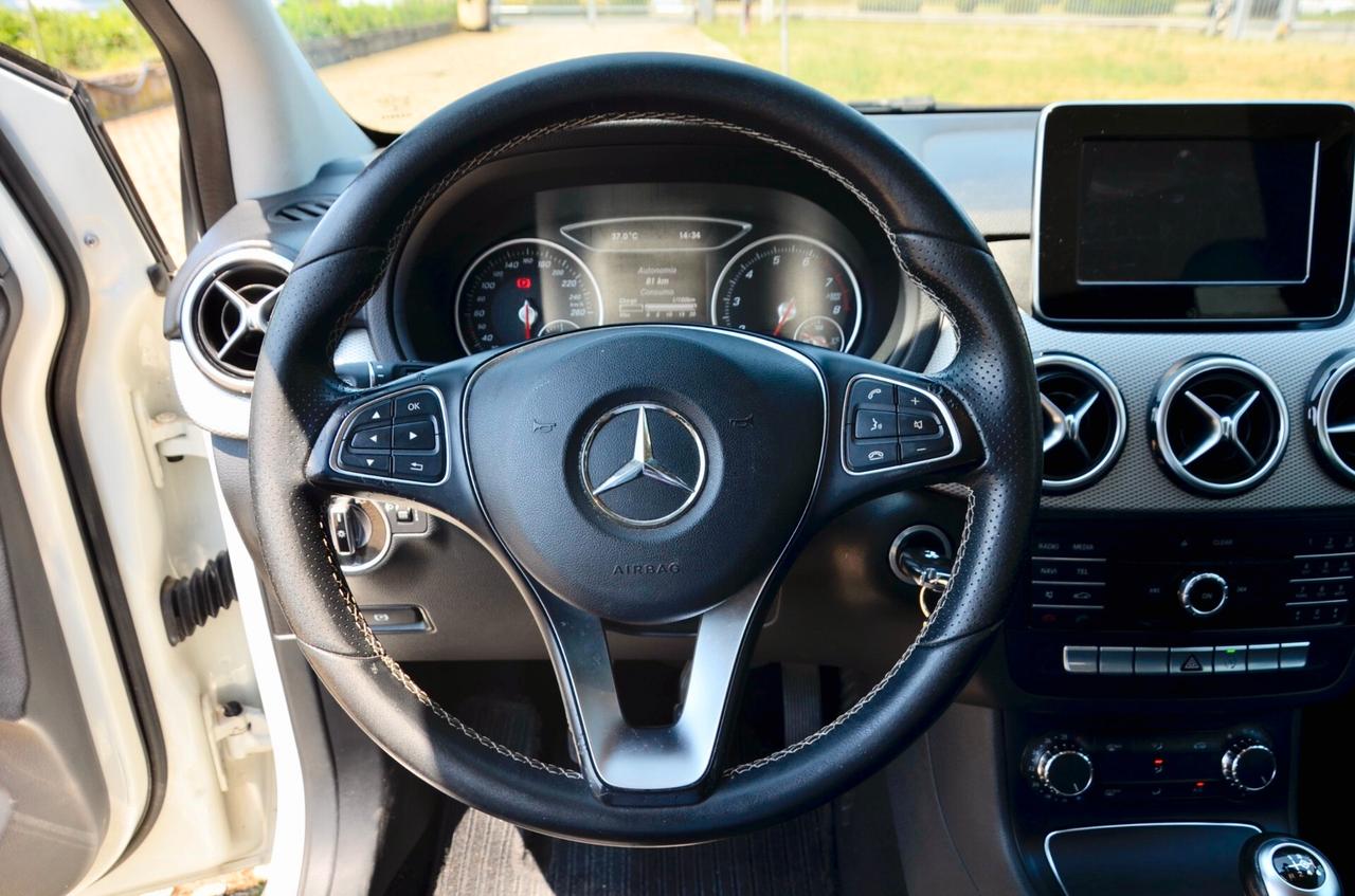 MERCEDES B180 1.6 SPORT 122cv MANUALE, EURO 6B, UFF ITALIANA, SERVICE DIMOSTRABILI, RETROCAMERA, PERMUTE