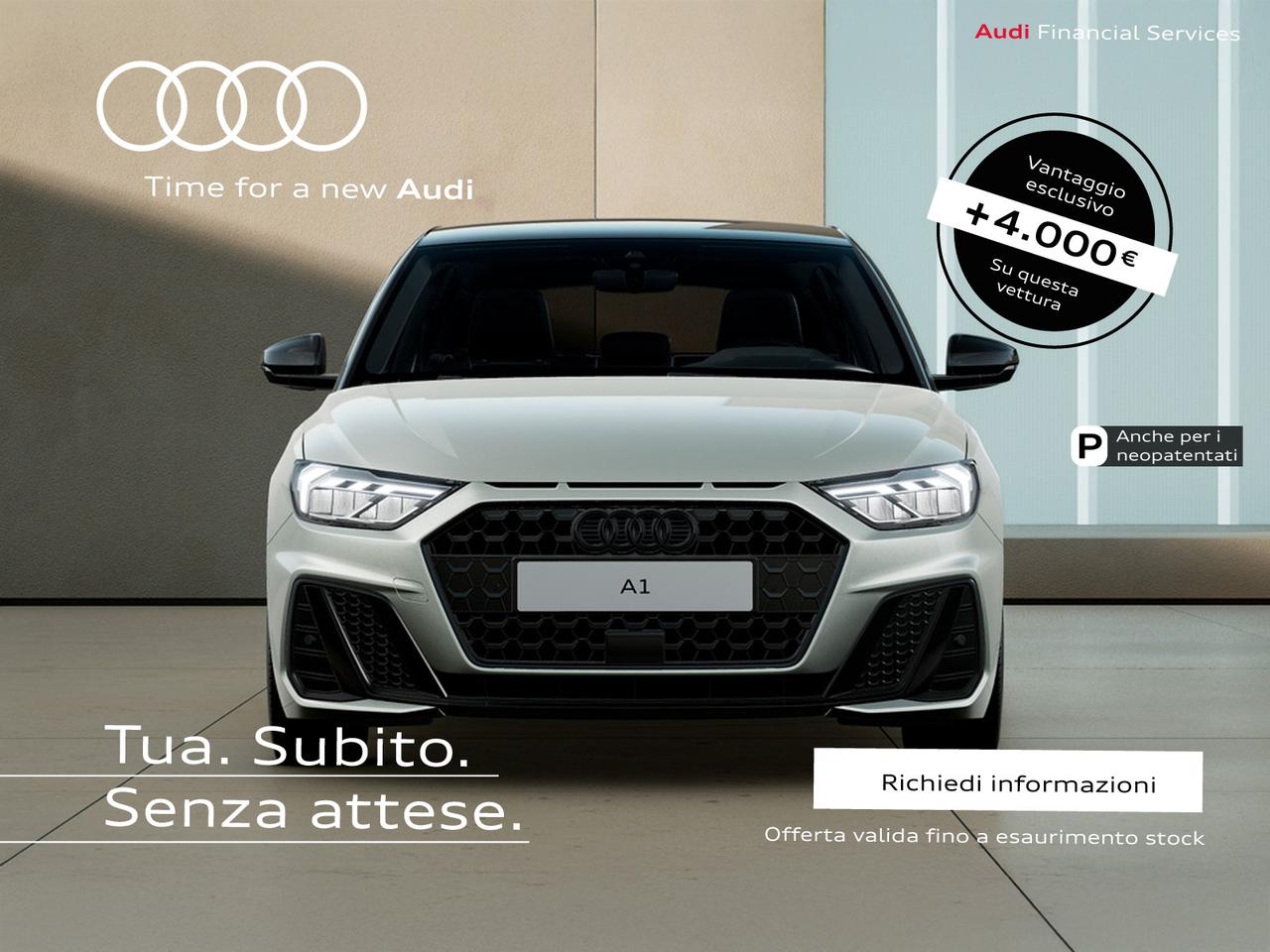 Audi A1 sportback 30 1.0 tfsi identity black 116cv s-tronic