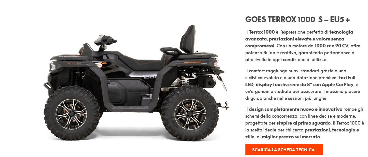 QUADRICICLO QUAD GOES 1000 4X4 - TERROX T3 o EURORO5 - PATENTE B