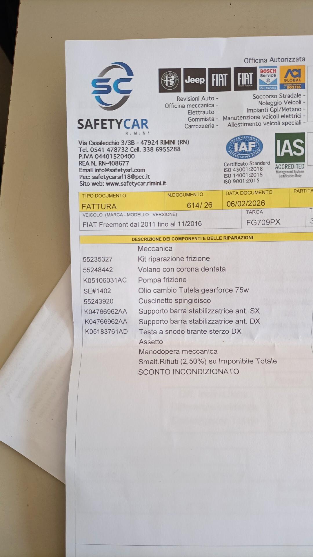 Fiat Freemont 2.0 Multijet 140 CV/Gancio traino omologato