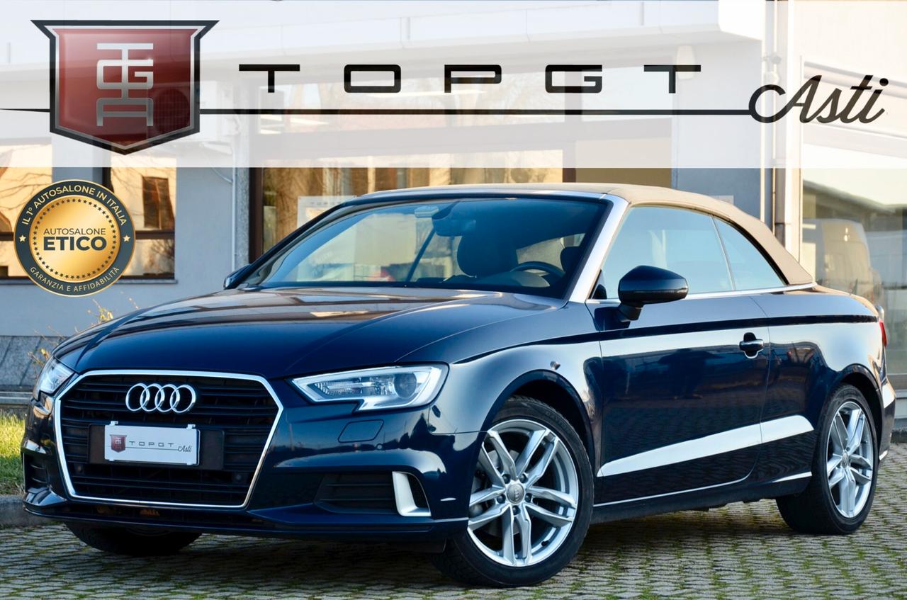 AUDI A3 CABRIO 2.0 TDI S-TRONIC 150cv, UFF ITALIANA, EURO 6B, FRANGIVENTO, XENO, NAVI, PERMUTE