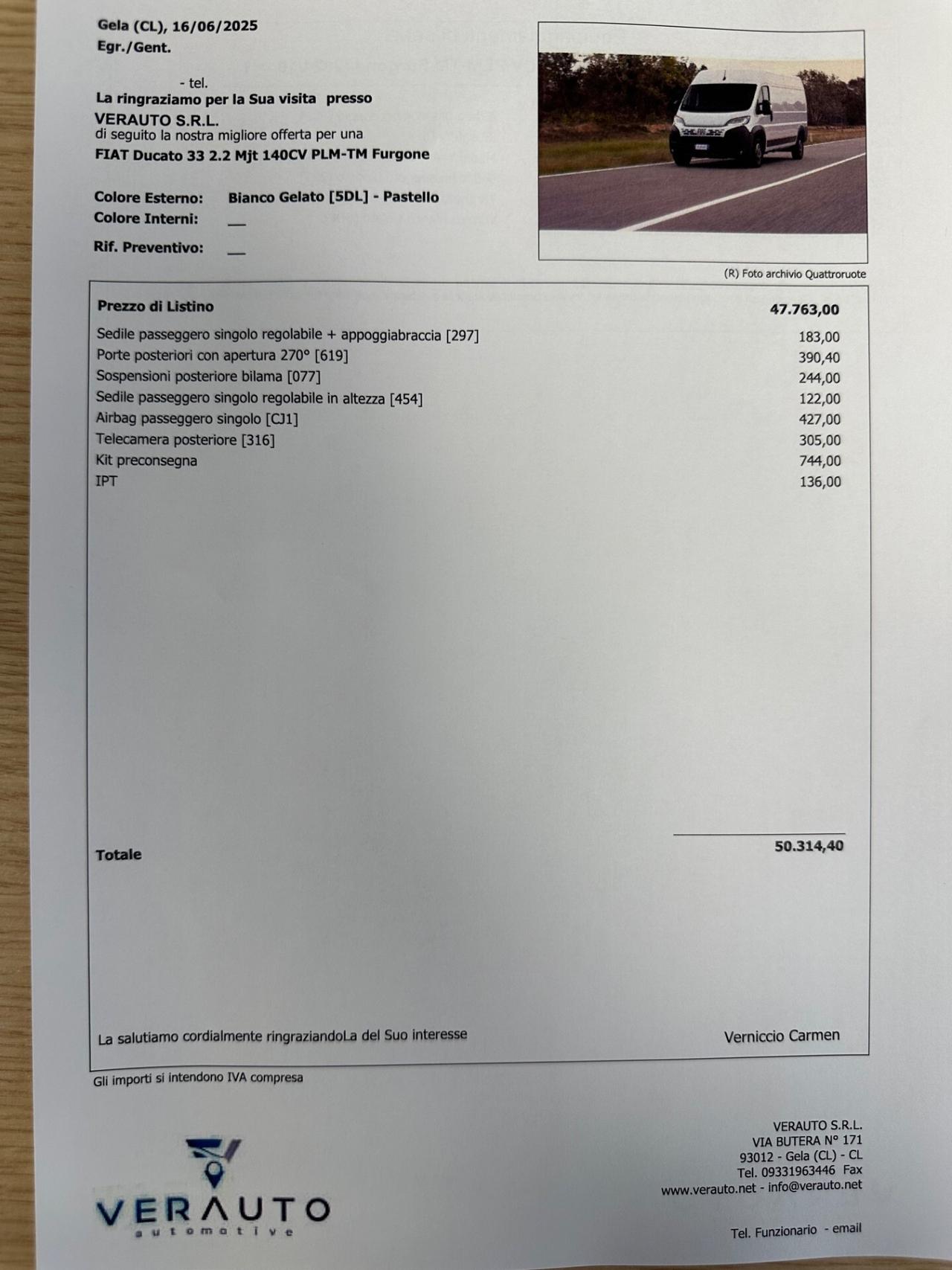 Fiat Ducato 35 L3H2 possibilità noleggio no scoring