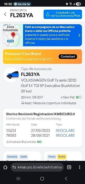 Volkswagen Golf 1.4 TGI 5p. Highline BlueMotion