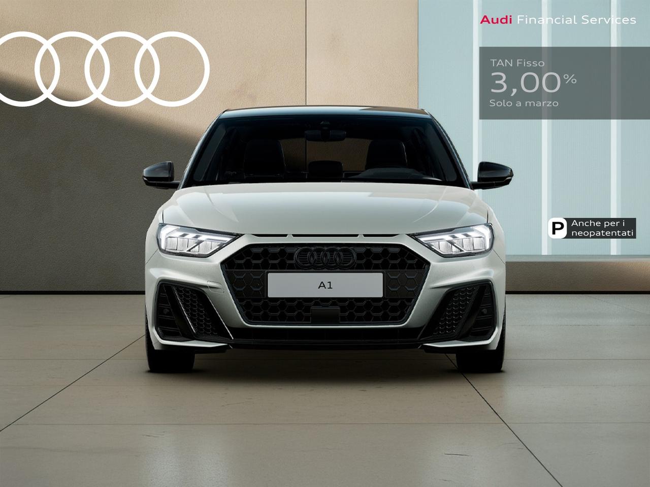 Audi A1 sportback 30 1.0 tfsi identity black 116cv s-tronic