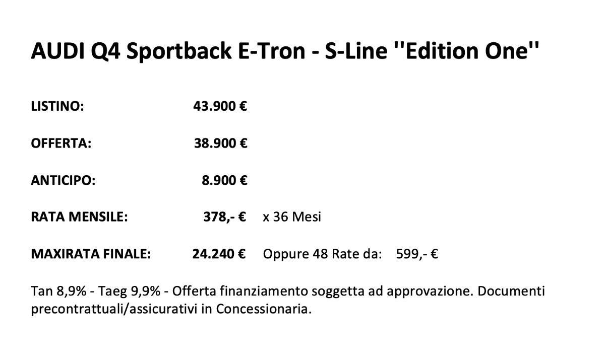 AUDI Q4 Sportback E-Tron - S-Line ''Edition One''