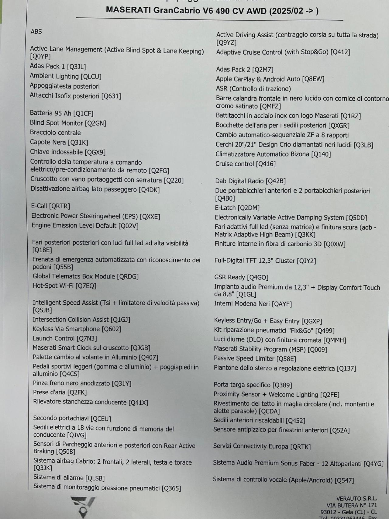 Maserati GranCabrio 3.0 awd auto possibilità noleggio no scoring