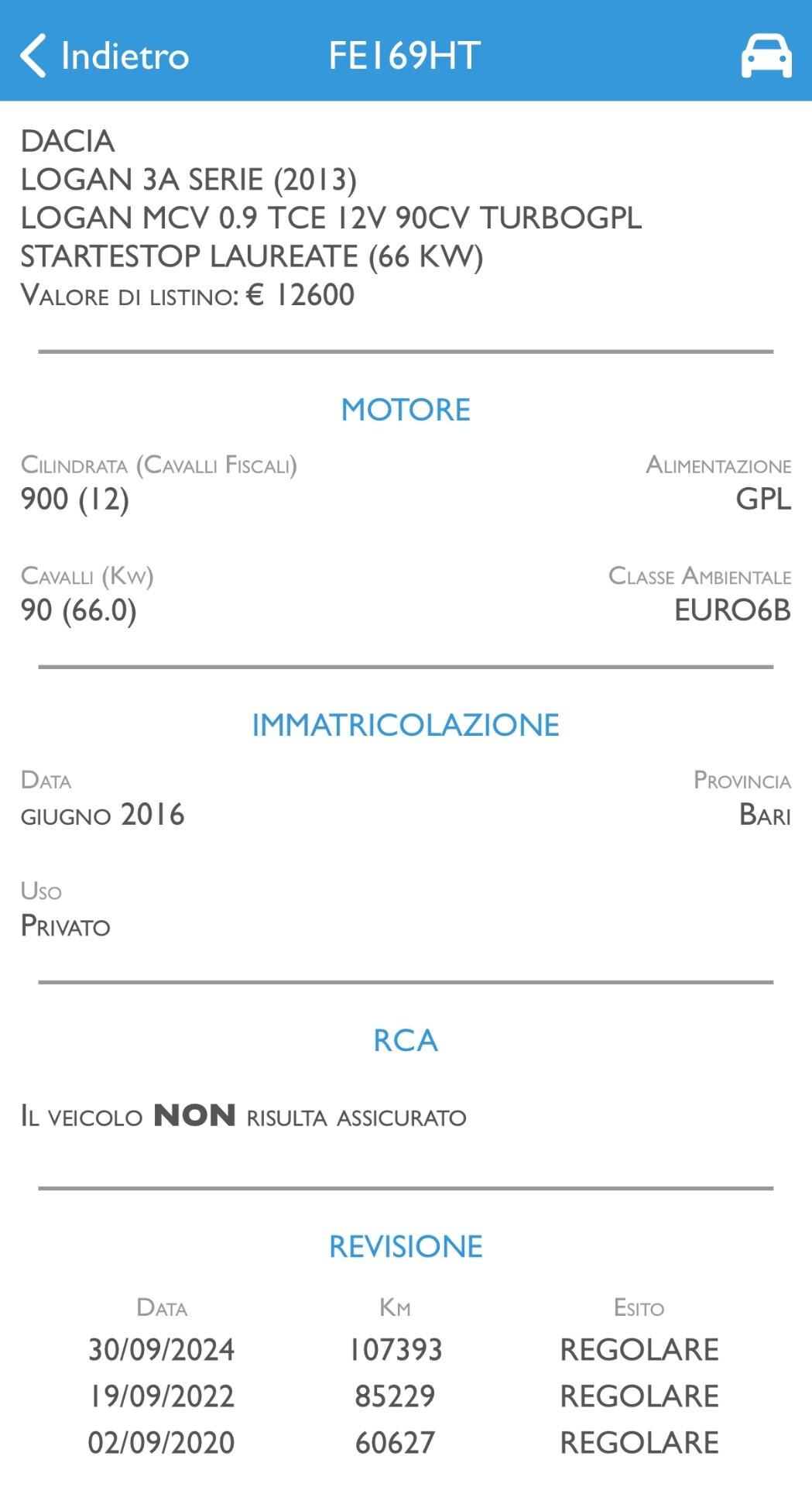 DACIA LOGAN 1.0 GPL - UNIPRO - EURO 6B