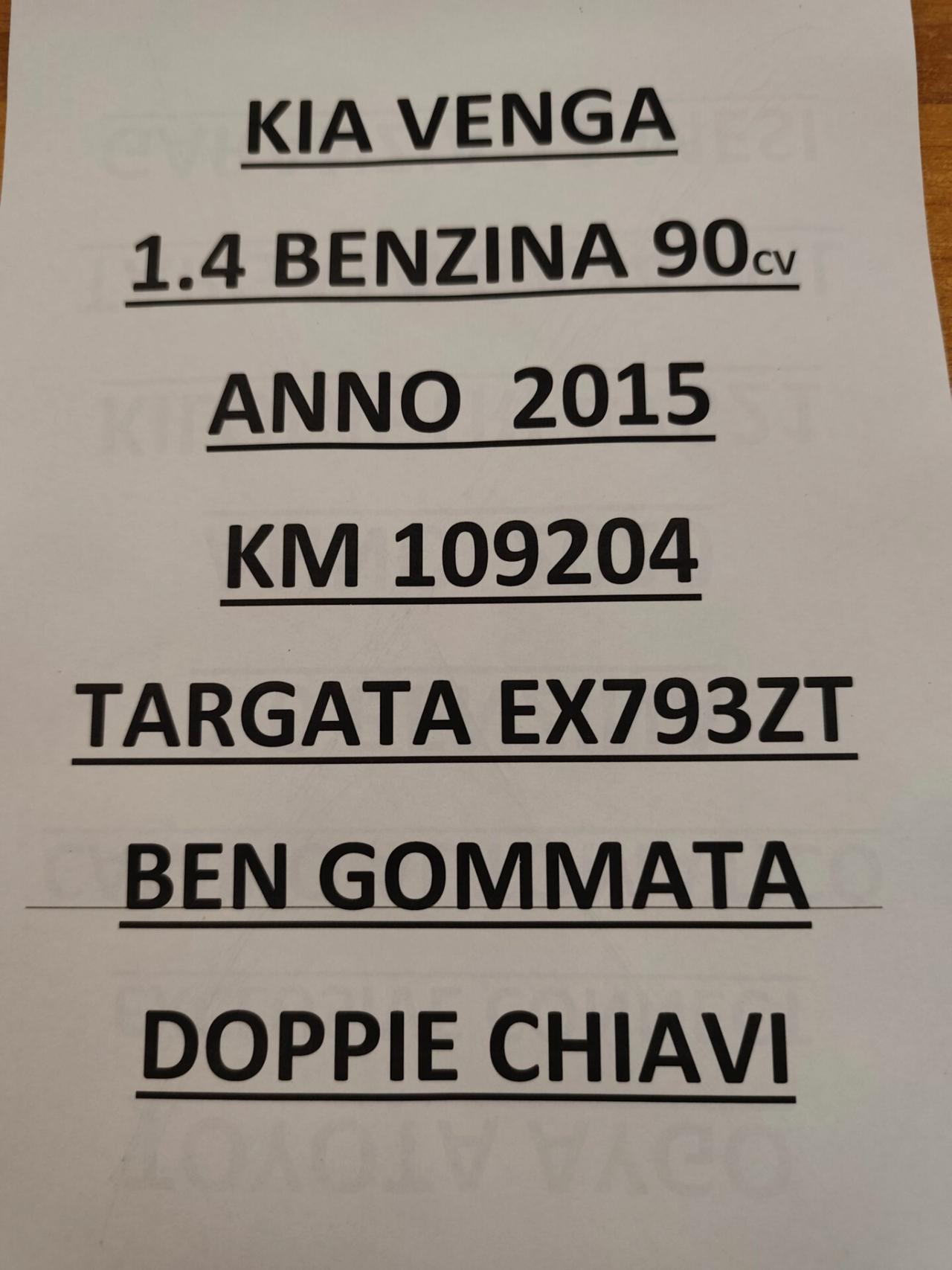 Kia Venga 1.4 BENZINA 90CV KM 109542