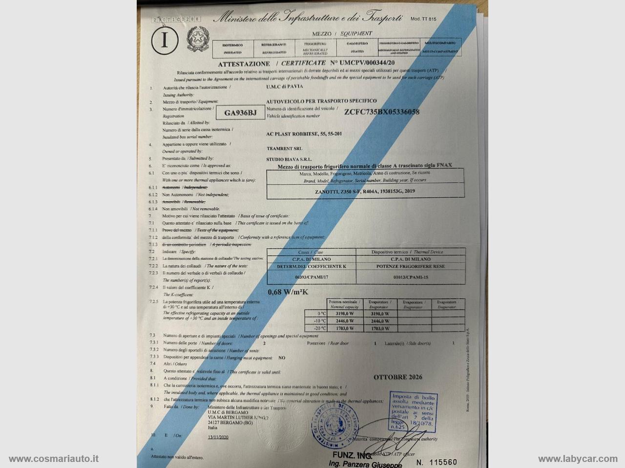 Daily 35S16V 2.3HPT H2 COIBENTATO CON FRIGO -20°
