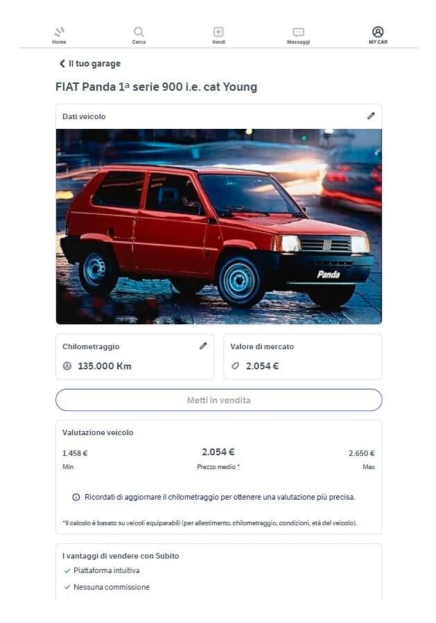 Fiat Panda 900 133850Km Voltura Compresa