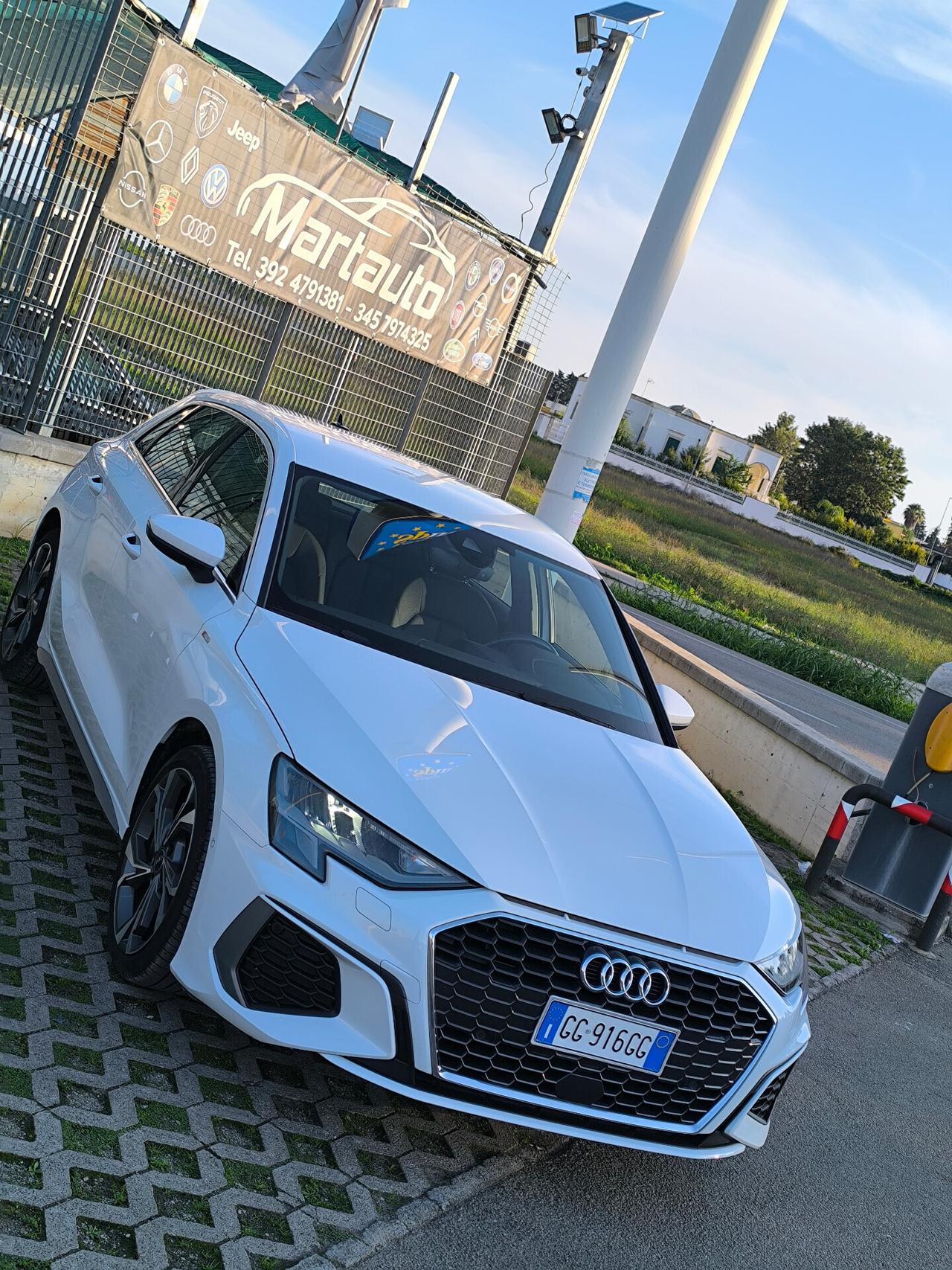 AUDI A3 S LINE 30 G-TRON METANO 09/2021 KM 39000 TAGLIANDI AUDI