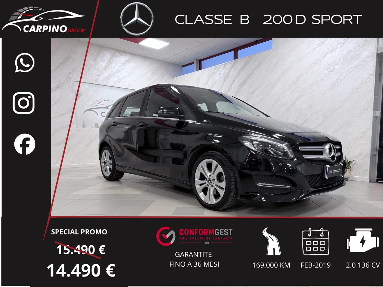 Mercedes-benz B 200 d Automatic Sport Plus