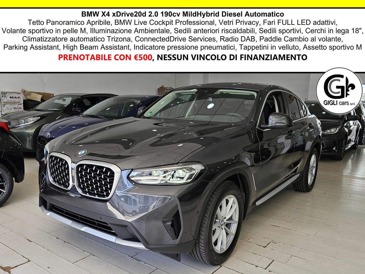 BMW X4 Xdrive 20d mhev Tetto cam Nav PDC Full LED