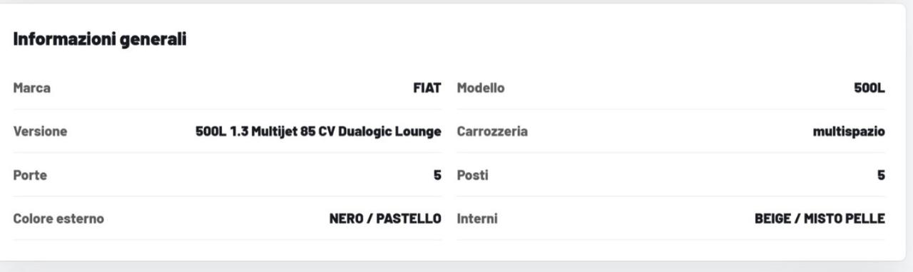 Fiat 500L 1.3 Multijet 85 CV Dualogic Lounge