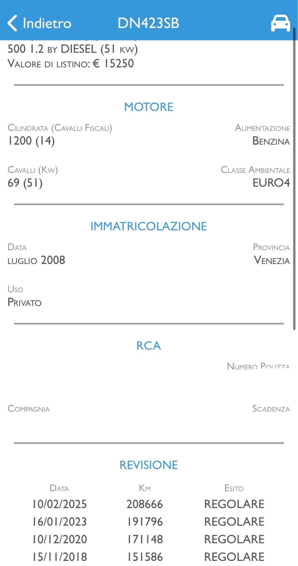 FIAT 500 1.2 BENZINA TETTO PANORAMICO