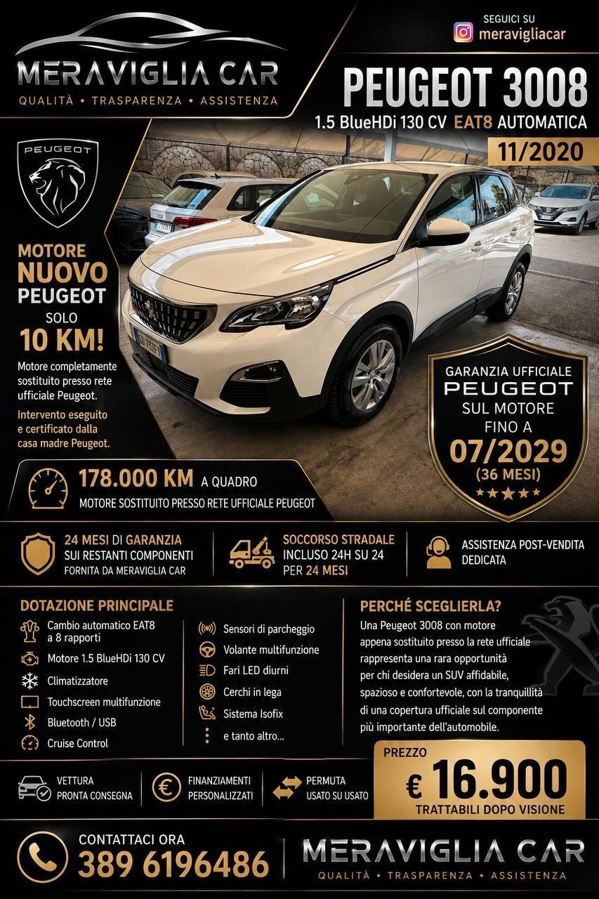 Peugeot 3008 2020 130 EAT8 Motore nuovo Peugeot 2029