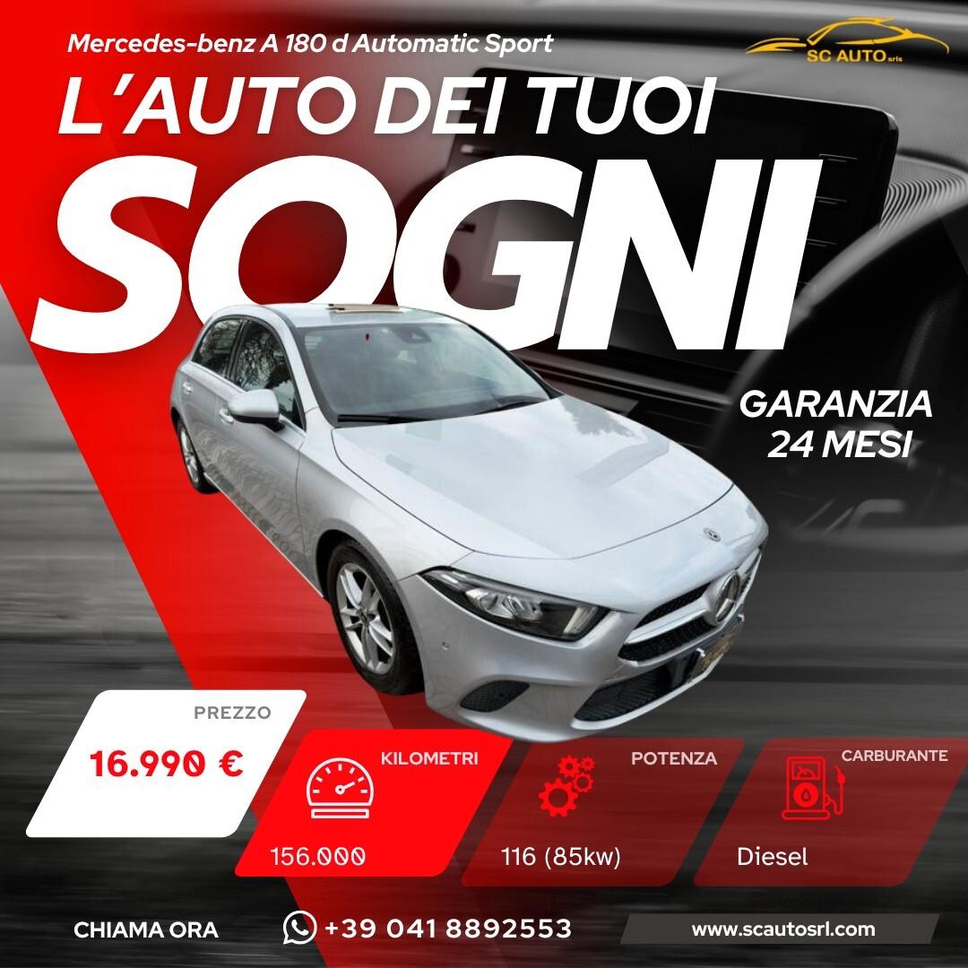 Mercedes-benz A 180 d Automatic Sport TUA A RATE