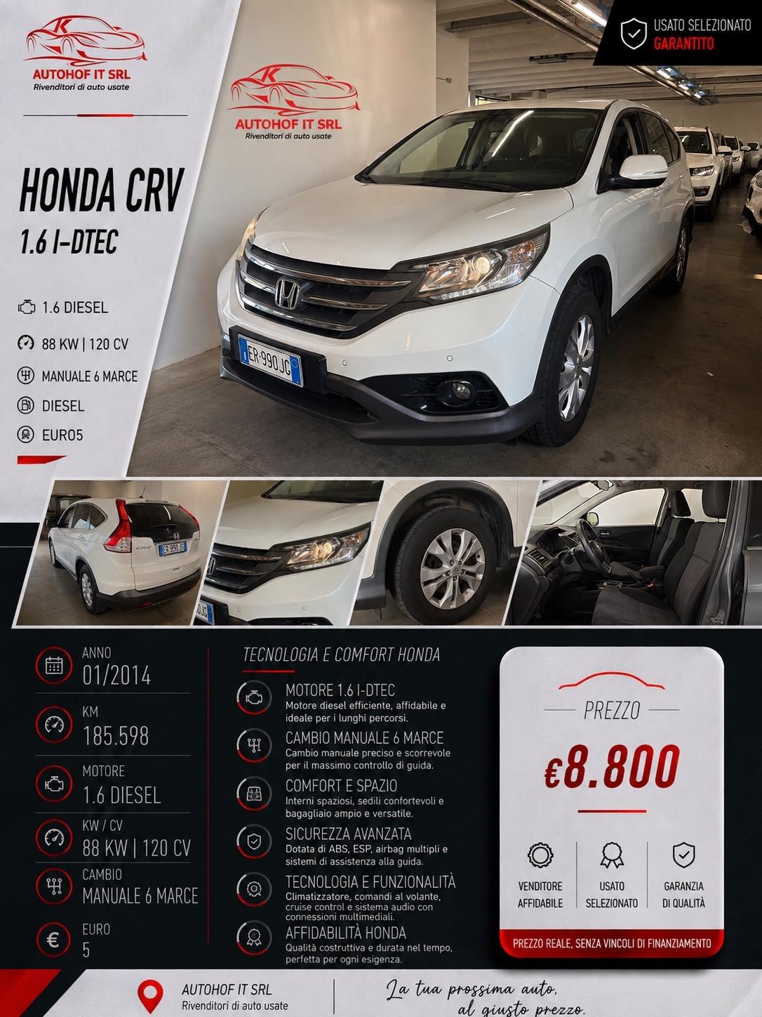Honda CR-V 1.6 i-DTEC 2WD |STORICO HONDA |