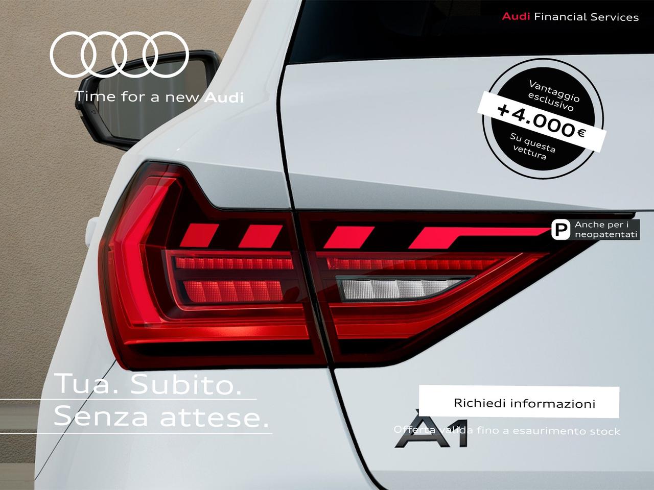 Audi A1 sportback 30 1.0 tfsi identity black 116cv s-tronic