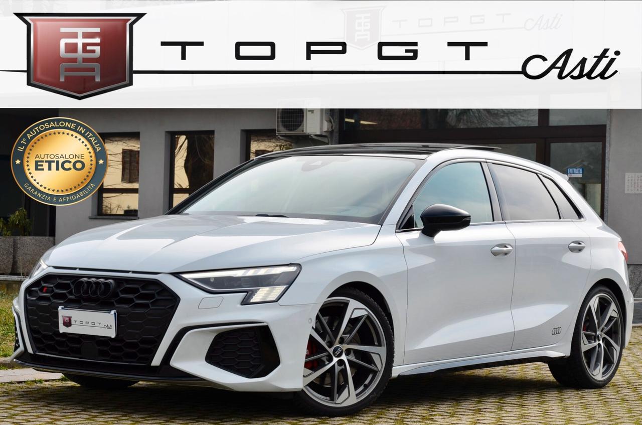 AUDI S3 SPORTBACK 2.0 TFSI QUATTRO 310cv S-TRONIC, FULL OPTIONAL, TETTO, MATRIX, SCARICO, HARMAN & KARDON, SEDILI ELETTRICI, 19", PERMUTE