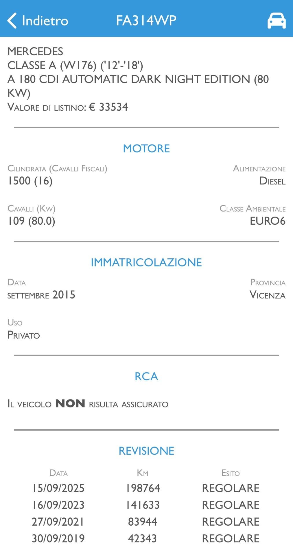 MERCEDES CLASSE A180 CDI - AUTOMATICA - EURO 6