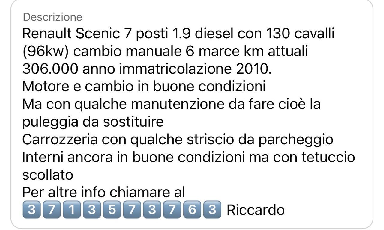 Renault Scenic Scénic 1.9 dCi 130CV Luxe 7 Posti