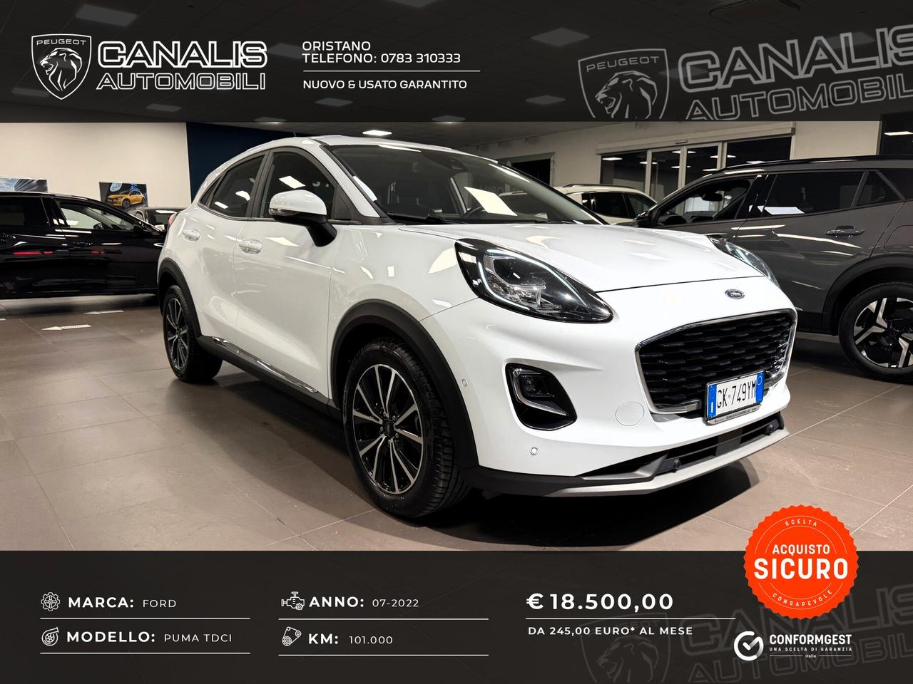 Ford Puma 1.5 EcoBlue 120 CV Titanium Aziendale