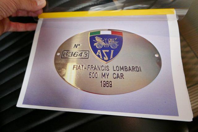 FIAT 500 ASI - TARGA ORO - FRANCIS LOMBARDI