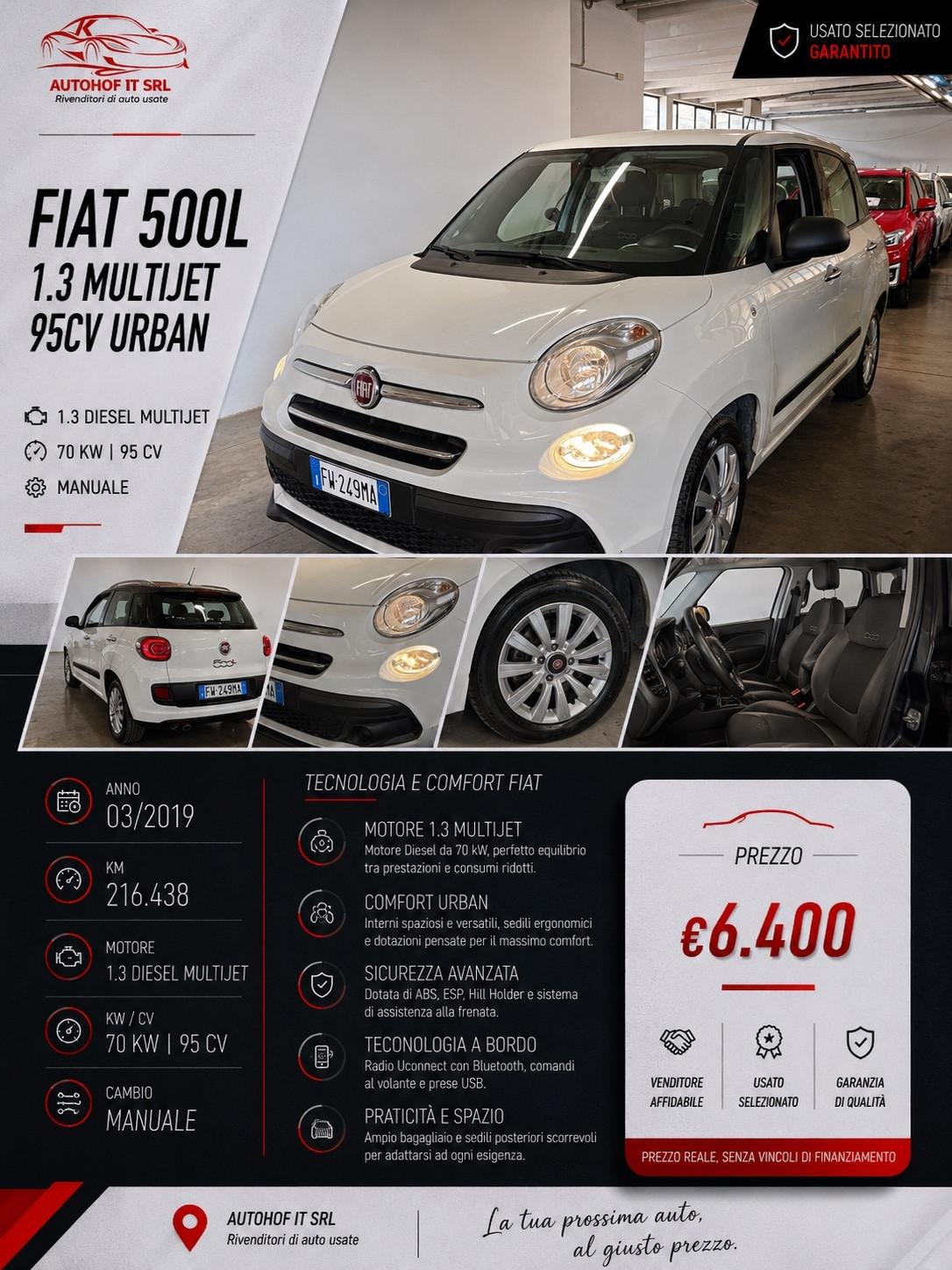 Fiat 500L 1.3 Multijet 95 CV |OK NEOPATENTATI |