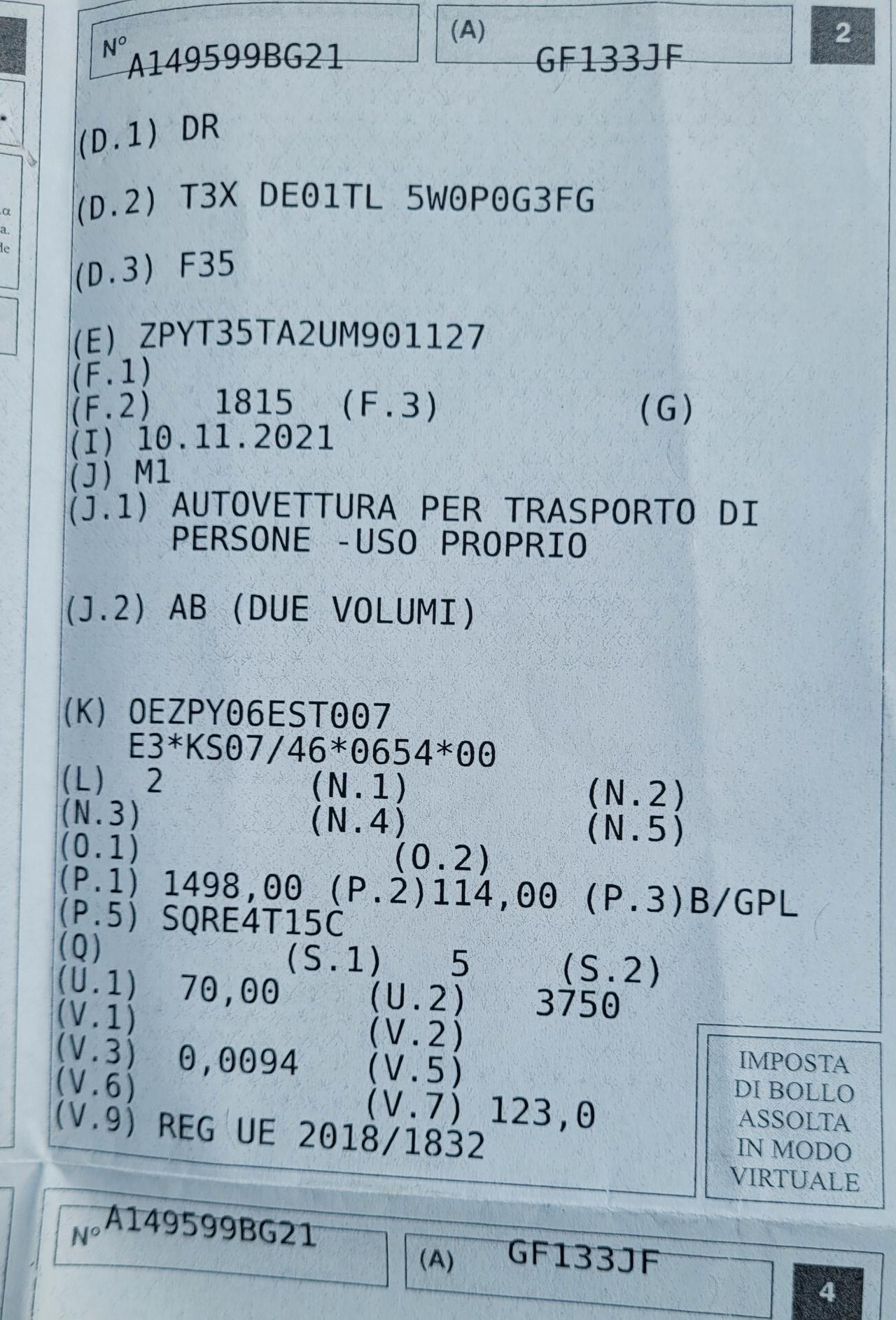 Dr F35 1.5 Bi-Fuel GPL .. TETTO APRIBILE ..