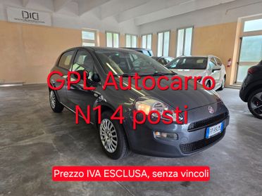 Fiat Punto 1.4 GPL 5 porte AUTOCARRO Van 4 posti N1