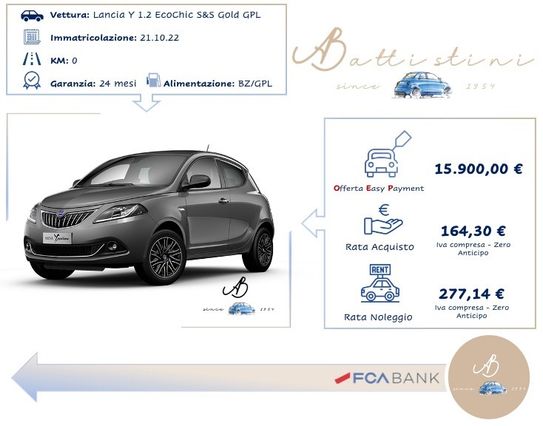 Lancia Ypsilon 1.2 69 CV 5 porte GPL Ecochic Gold