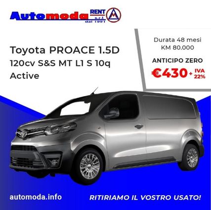 TOYOTA Proace 1.5D 120CV S&S MT L1 S 10q ACTIVE
