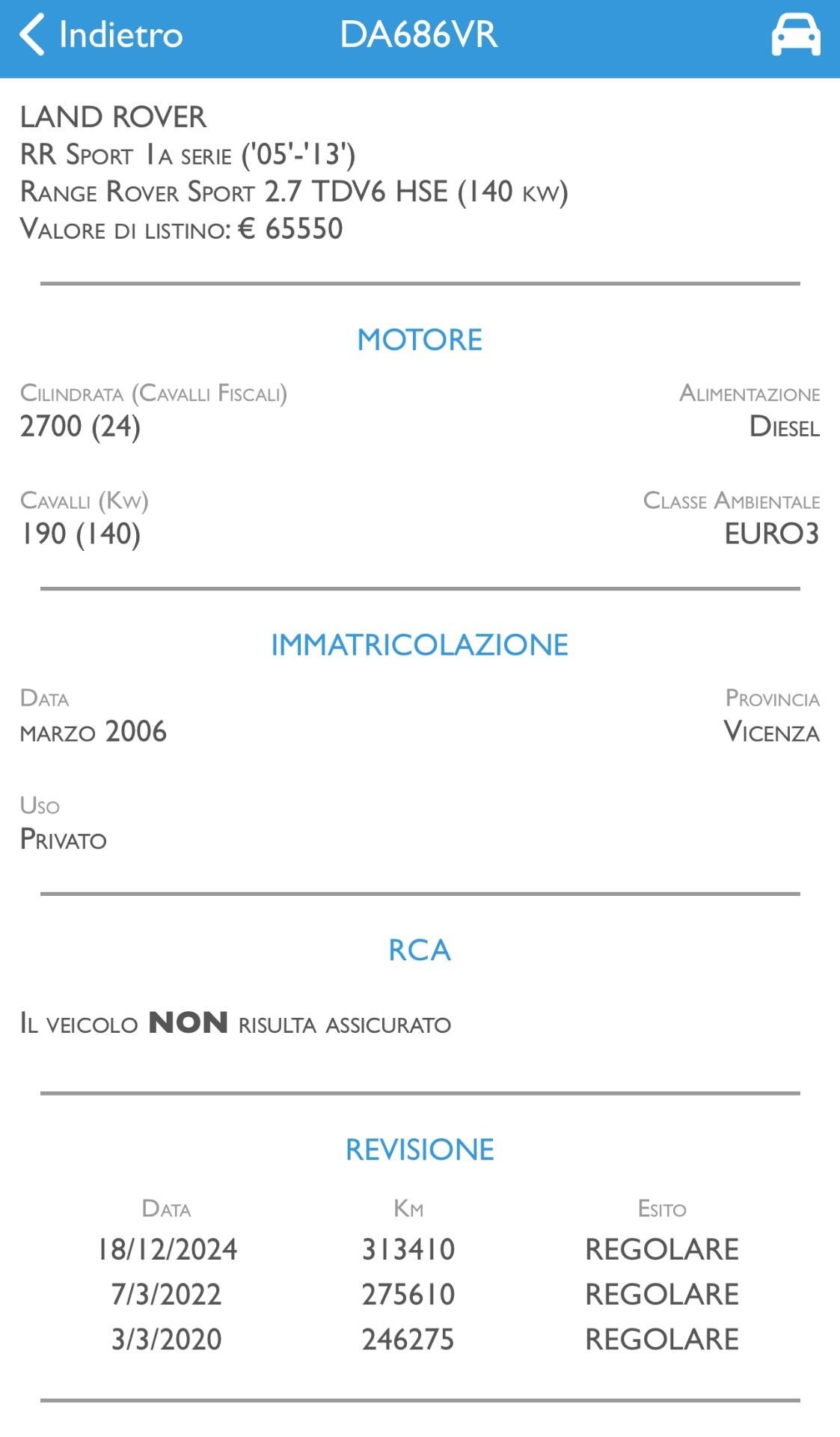 Land Rover Range Sport 2.7 TDV6 HSE