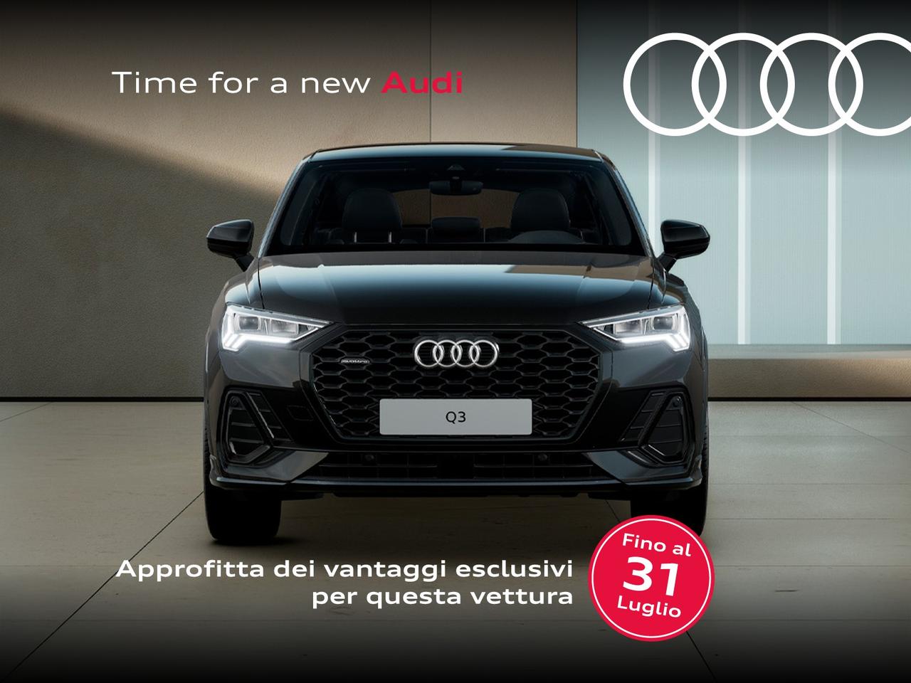 Audi Q3 sportback 40 2.0 tdi identity black quattro 193cv s-tronic