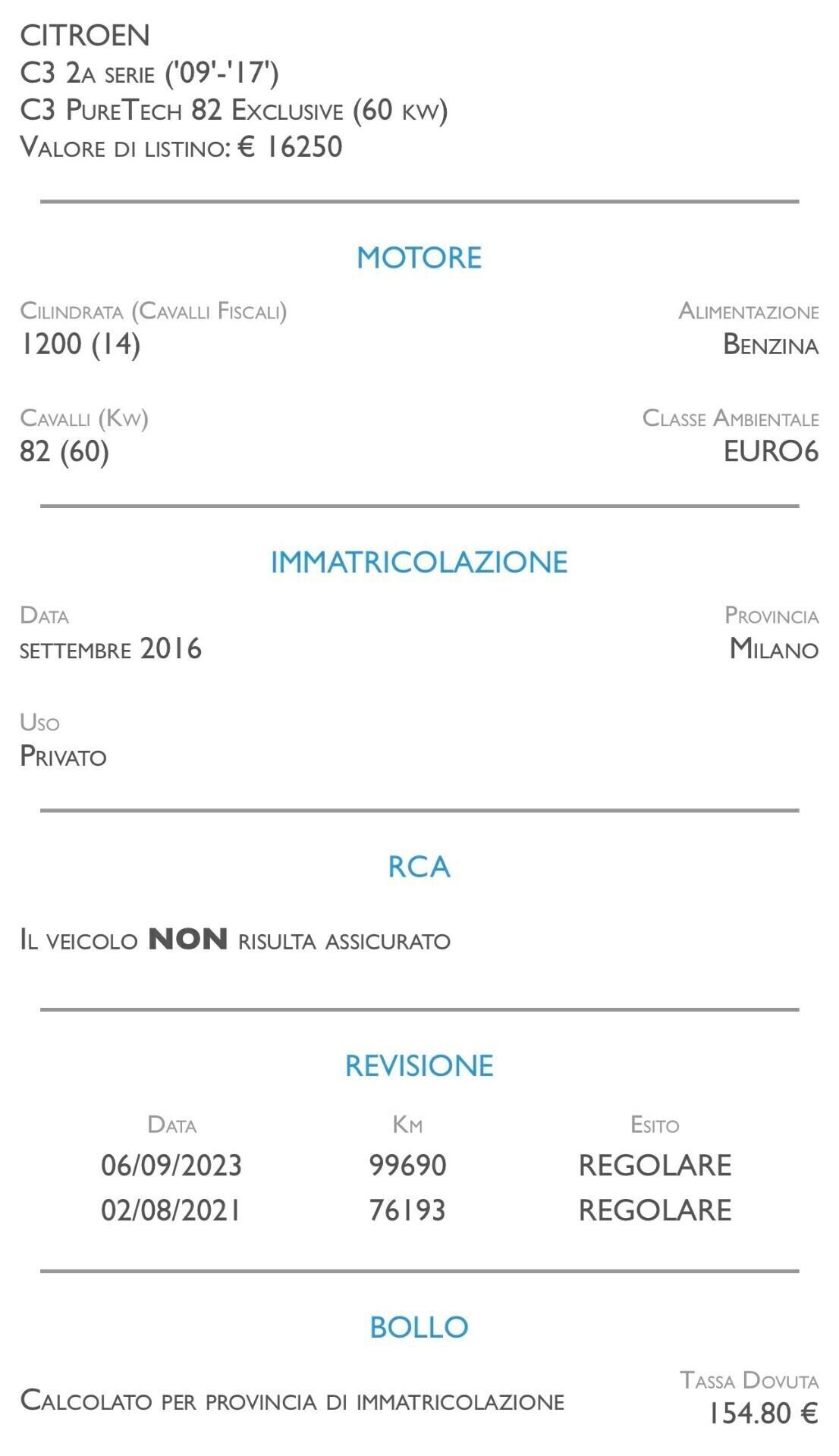 Citroen C3 PureTech 82 Monna Lisa - NEOPATENTATI