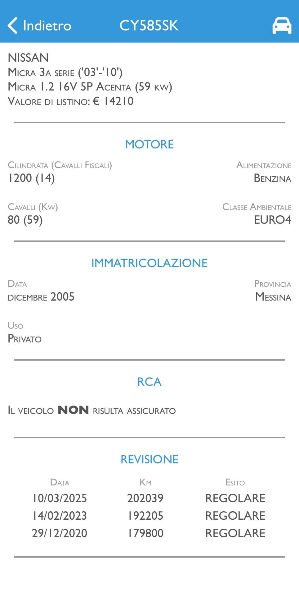 Nissan Micra 1.2 5 Porte Acenta - 12/2005