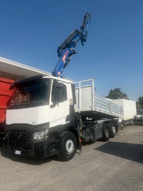 Motrice Renault v440 cassone ribaltabile con gru