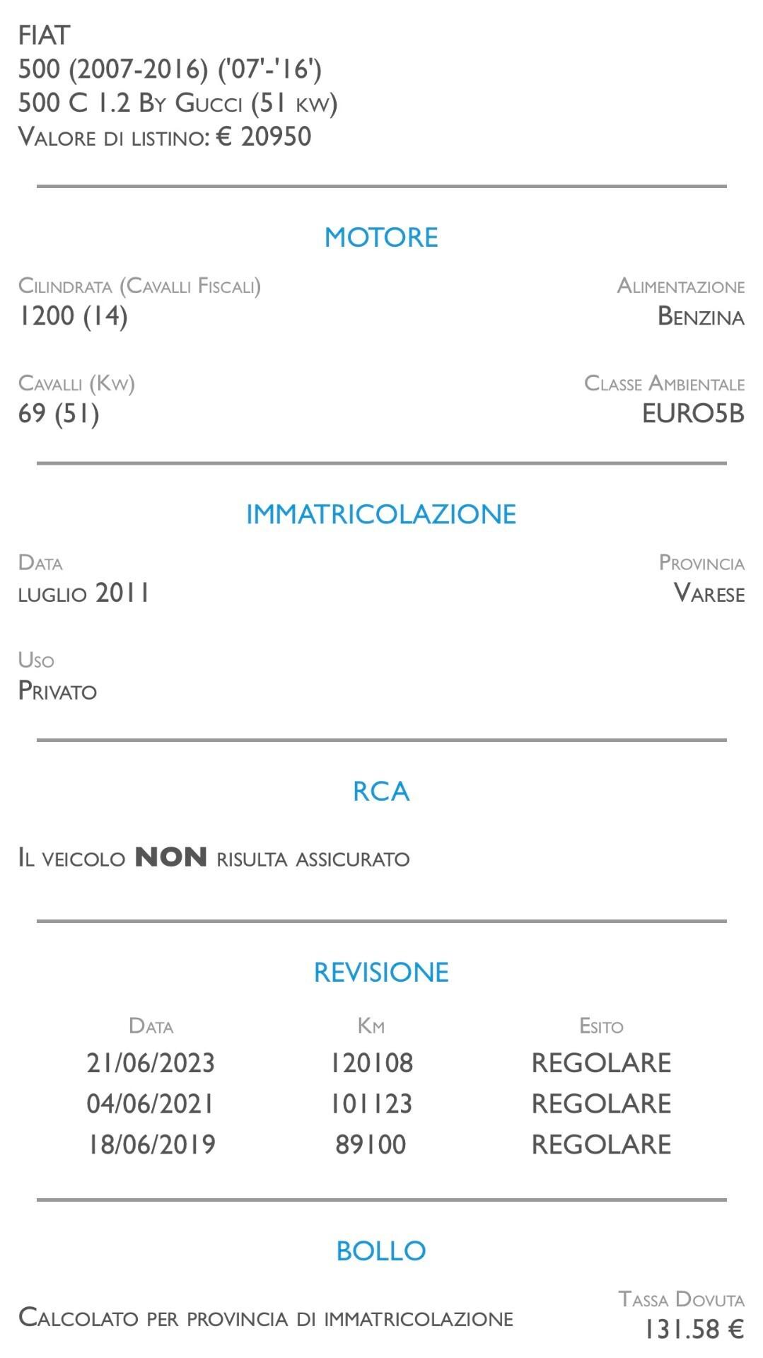 Fiat 500 C 1.2 Rock - CABRIO - NEOPATENTATI