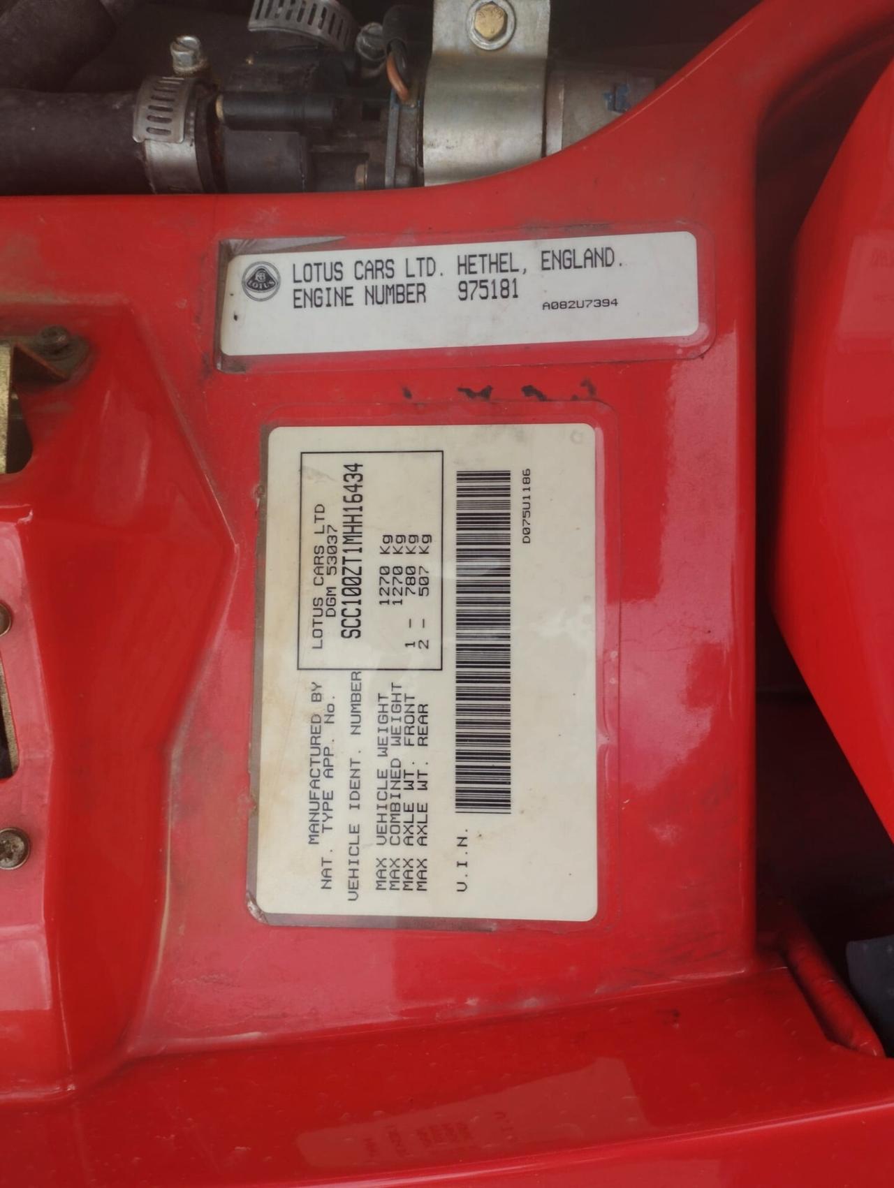 Lotus Elan S1 1.6 turbo 16V con certificazione ASI