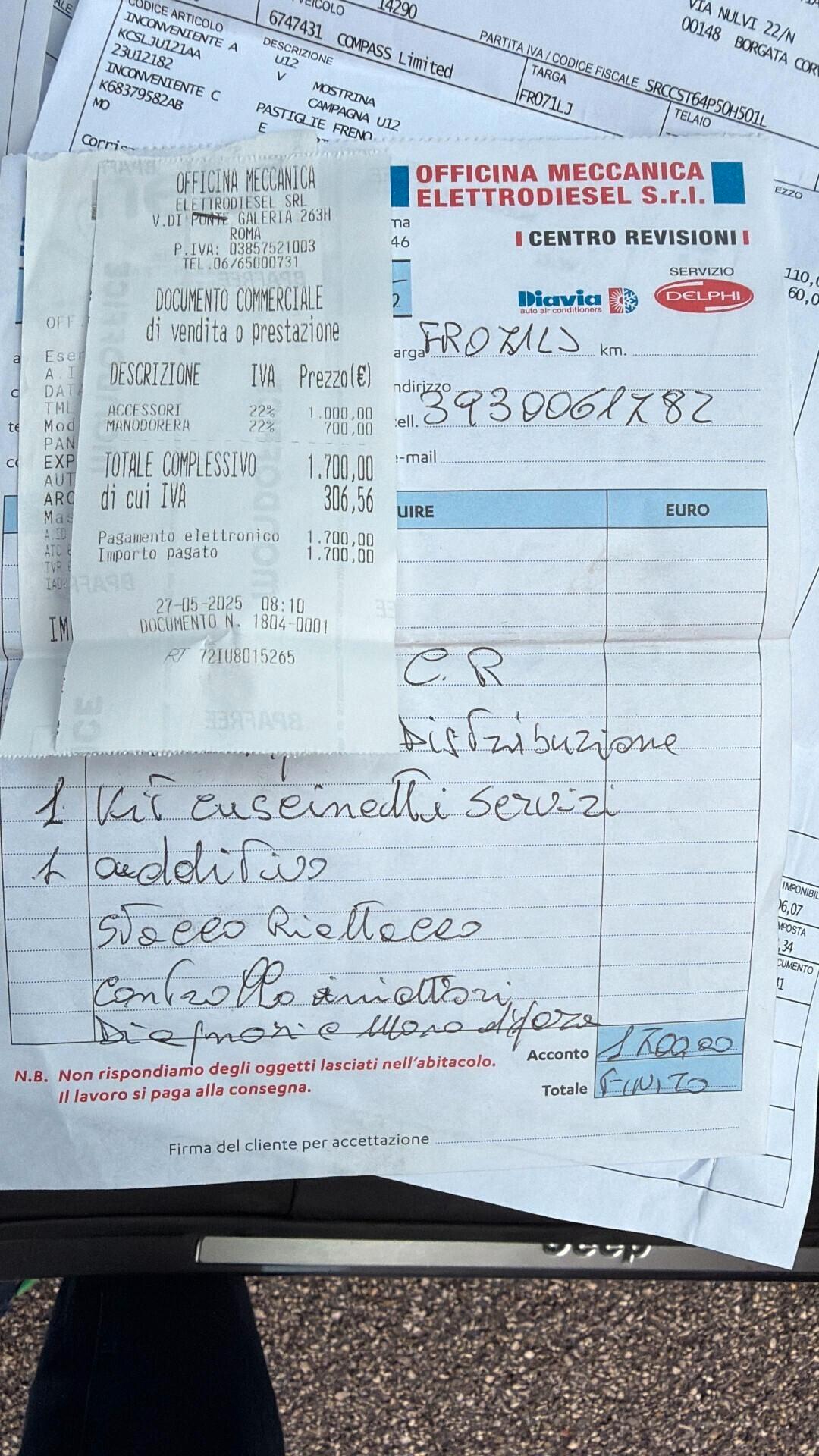 JEEP COMPASS 2.0 AUTOMATICA 4x4 TETTO APRIBILE