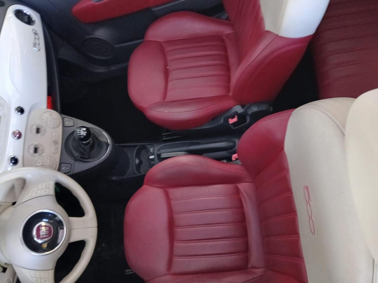 Fiat 500 C 0.9 TwinAir Turbo Lounge cabrio pelle rossa full