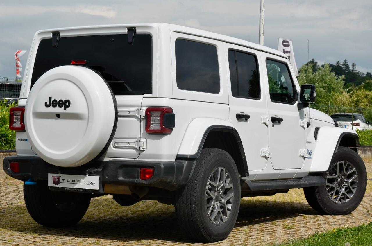 JEEP WRANGLER UNLIMITED 2.0 PHEV SAHARA 4xe 380cv AUTO, IVA COMPRESA, UFF ITALIANA, HI-FI ALPINE, FARI LED, PERMUTE