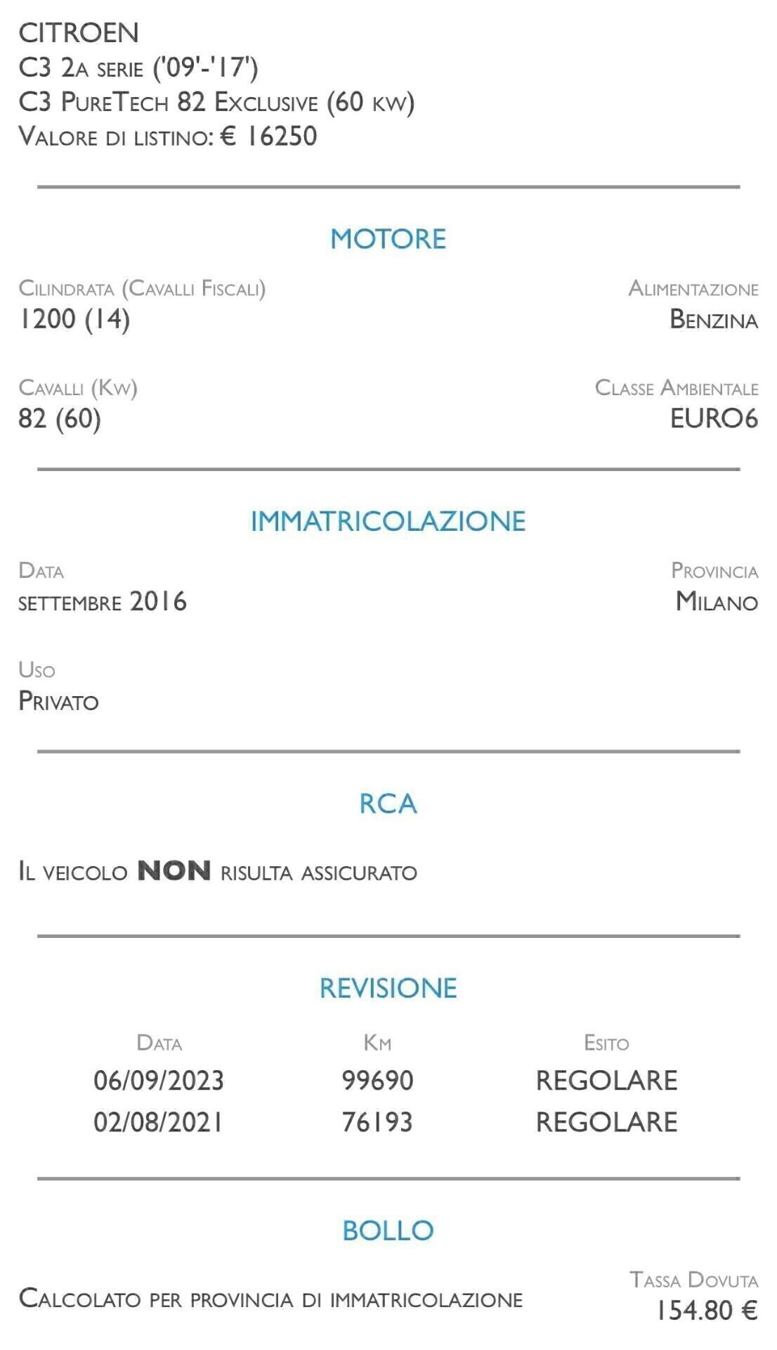 Citroen C3 PureTech 82 Monna Lisa - NEOPATENTATI